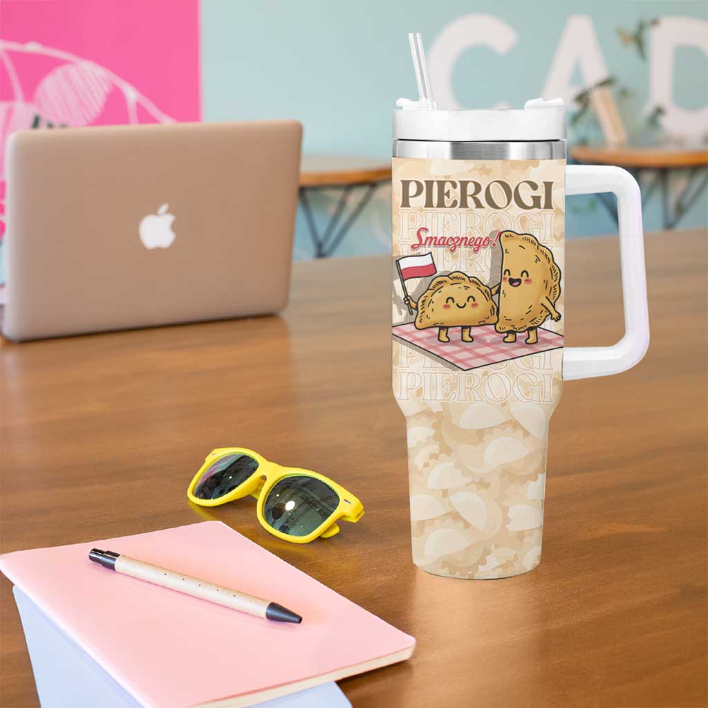 Poland Pierogi Tumbler With Handle Cute Polish Dumplings Smacznego