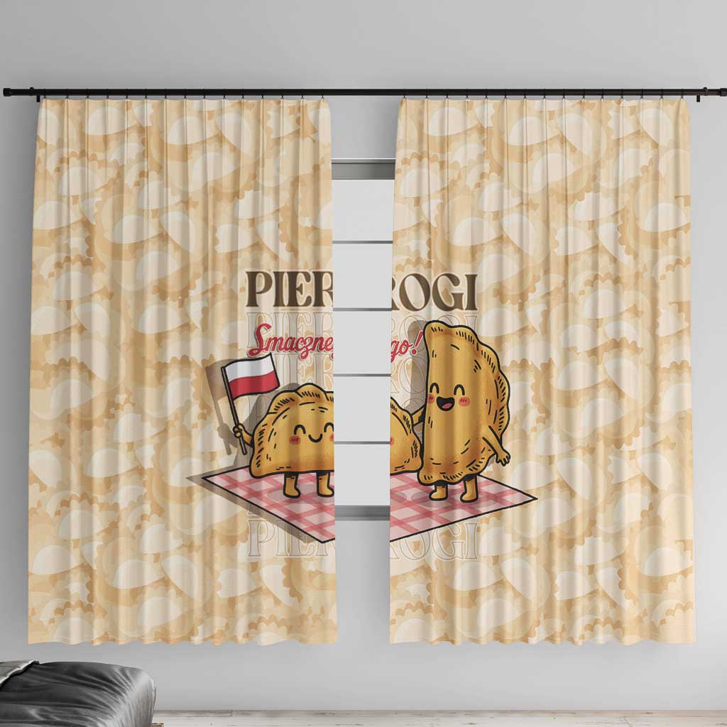 Poland Pierogi Window Curtain Cute Polish Dumplings Smacznego