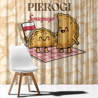 Poland Pierogi Window Curtain Cute Polish Dumplings Smacznego