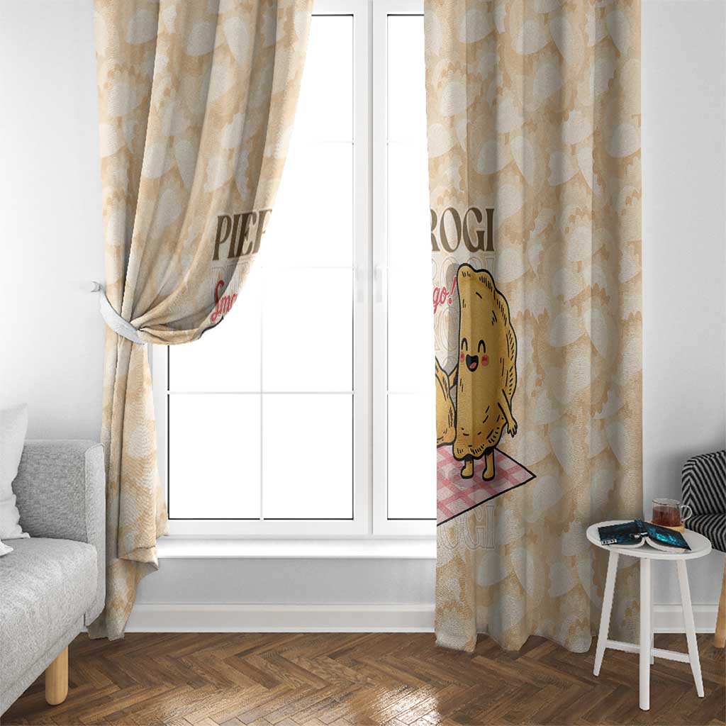 Poland Pierogi Window Curtain Cute Polish Dumplings Smacznego