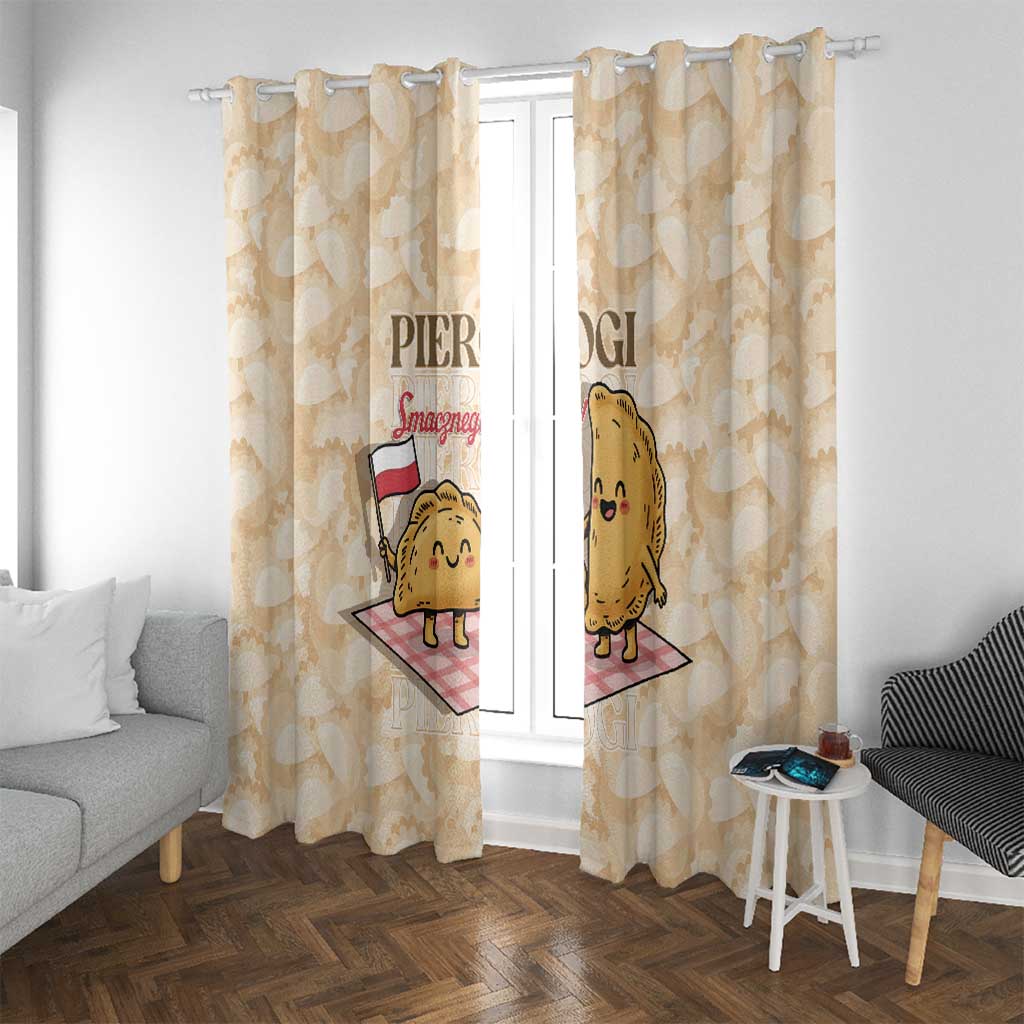 Poland Pierogi Window Curtain Cute Polish Dumplings Smacznego