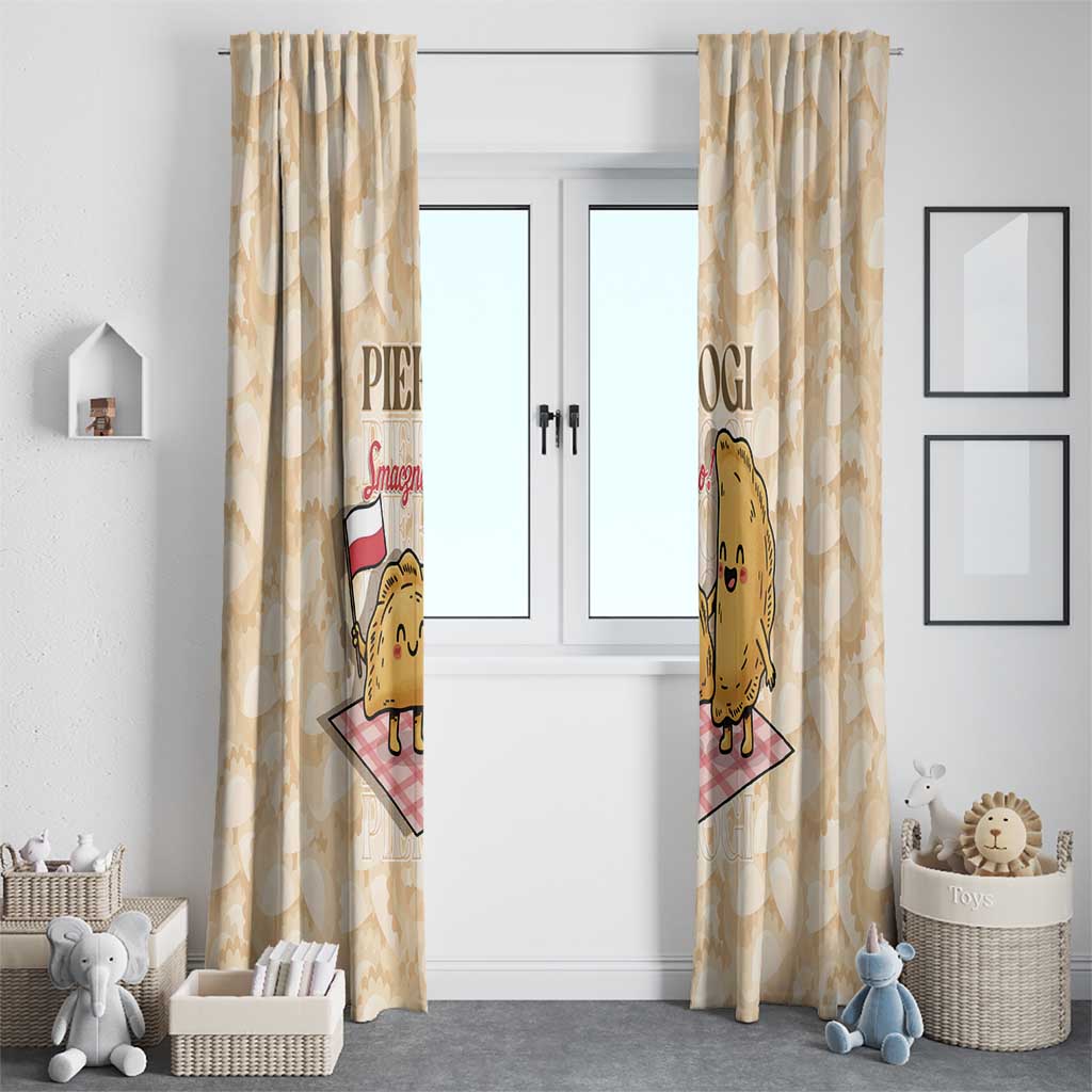 Poland Pierogi Window Curtain Cute Polish Dumplings Smacznego