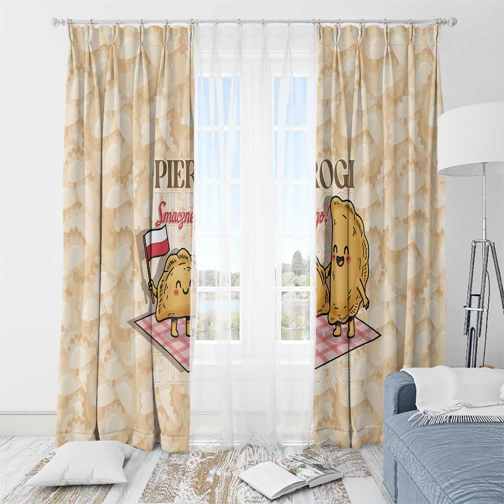 Poland Pierogi Window Curtain Cute Polish Dumplings Smacznego