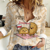 Poland Pierogi Women Casual Shirt Cute Polish Dumplings Smacznego