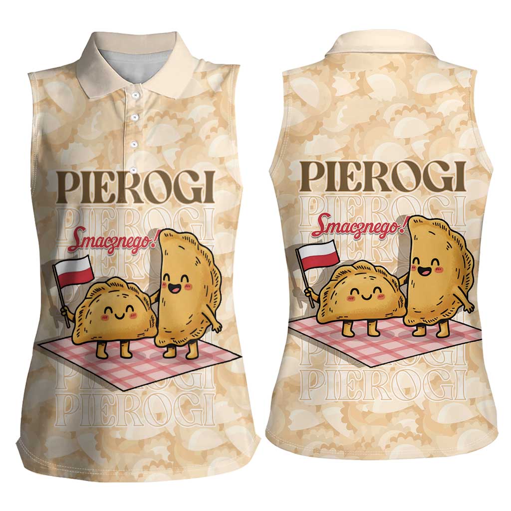 Poland Pierogi Women Sleeveless Polo Shirt Cute Polish Dumplings Smacznego