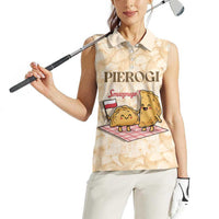 Poland Pierogi Women Sleeveless Polo Shirt Cute Polish Dumplings Smacznego