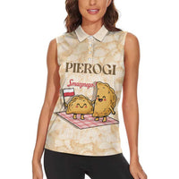 Poland Pierogi Women Sleeveless Polo Shirt Cute Polish Dumplings Smacznego