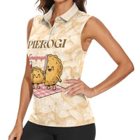 Poland Pierogi Women Sleeveless Polo Shirt Cute Polish Dumplings Smacznego