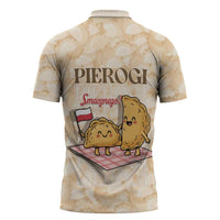 Poland Pierogi Zipper Polo Shirt Cute Polish Dumplings Smacznego