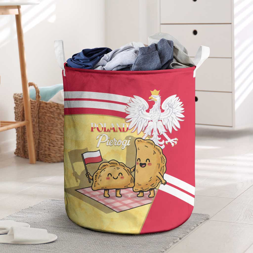 Poland Pierogi Laundry Basket Polish Dumplings With Coat Of Arms
