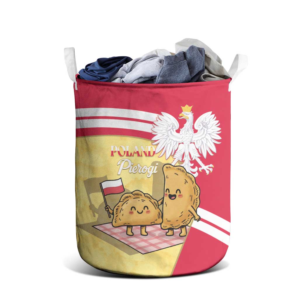 Poland Pierogi Laundry Basket Polish Dumplings With Coat Of Arms