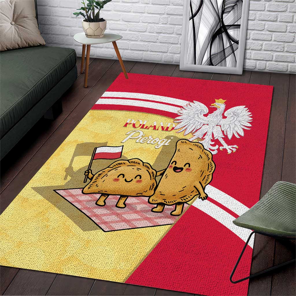 Poland Pierogi Area Rug Polish Dumplings With Coat Of Arms
