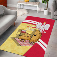 Poland Pierogi Area Rug Polish Dumplings With Coat Of Arms