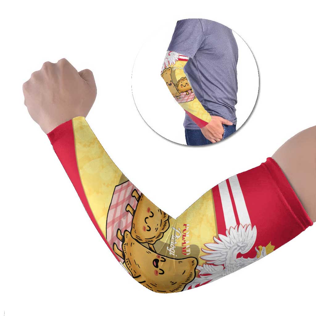 Personalised Poland Pierogi Arm Sleeves Polish Dumplings With Coat Of Arms