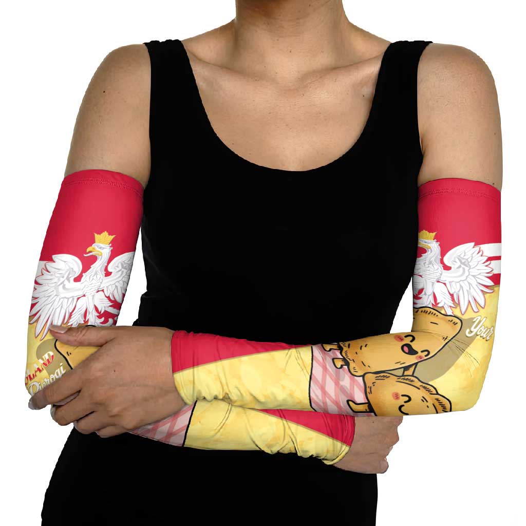 Personalised Poland Pierogi Arm Sleeves Polish Dumplings With Coat Of Arms