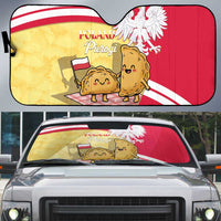 Poland Pierogi Auto Sun Shade Polish Dumplings With Coat Of Arms