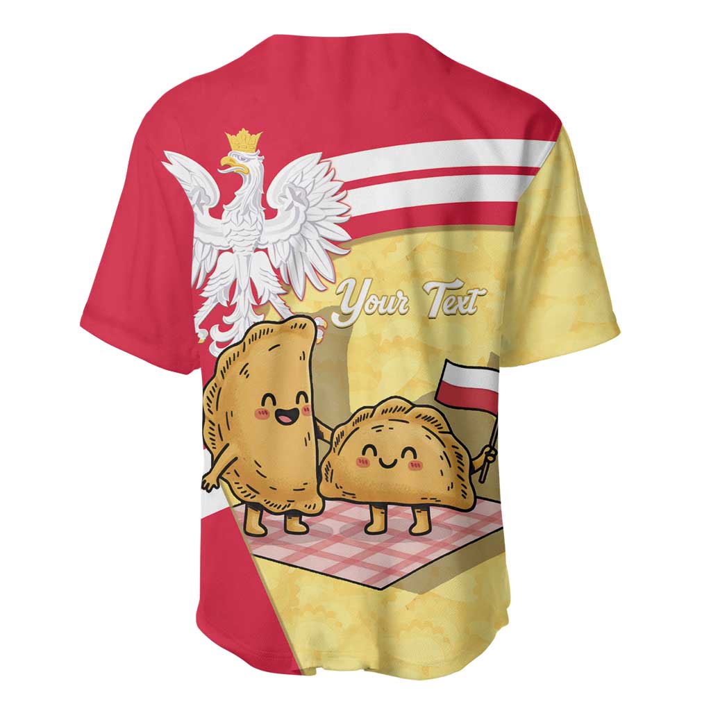 Personalised Poland Pierogi Baseball Jersey Polish Dumplings With Coat Of Arms
