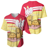 Personalised Poland Pierogi Baseball Jersey Polish Dumplings With Coat Of Arms