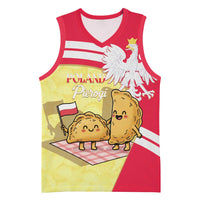 Personalised Poland Pierogi Basketball Jersey Polish Dumplings With Coat Of Arms