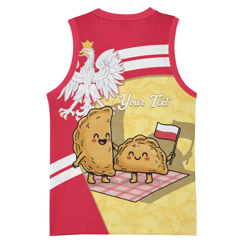 Personalised Poland Pierogi Basketball Jersey Polish Dumplings With Coat Of Arms