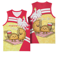 Personalised Poland Pierogi Basketball Jersey Polish Dumplings With Coat Of Arms