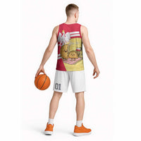 Personalised Poland Pierogi Basketball Jersey Polish Dumplings With Coat Of Arms