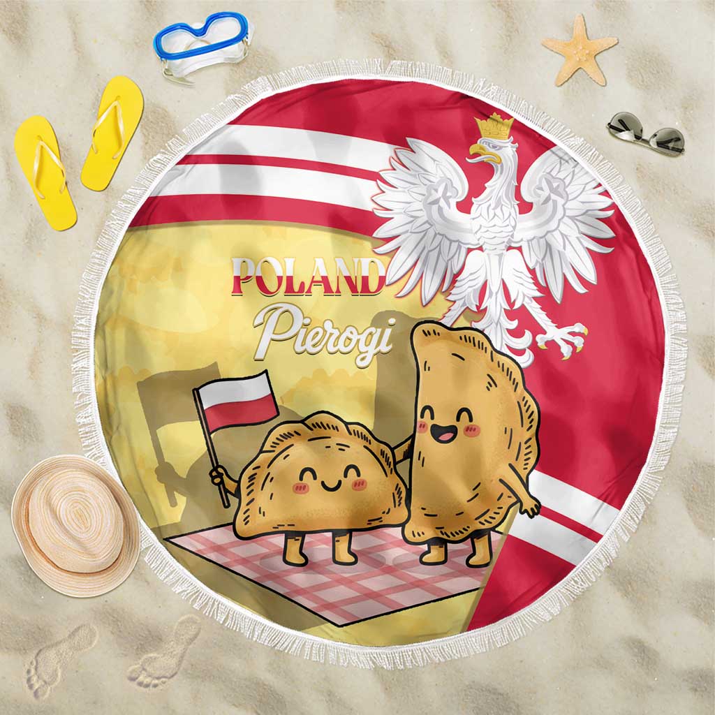 Poland Pierogi Beach Blanket Polish Dumplings With Coat Of Arms