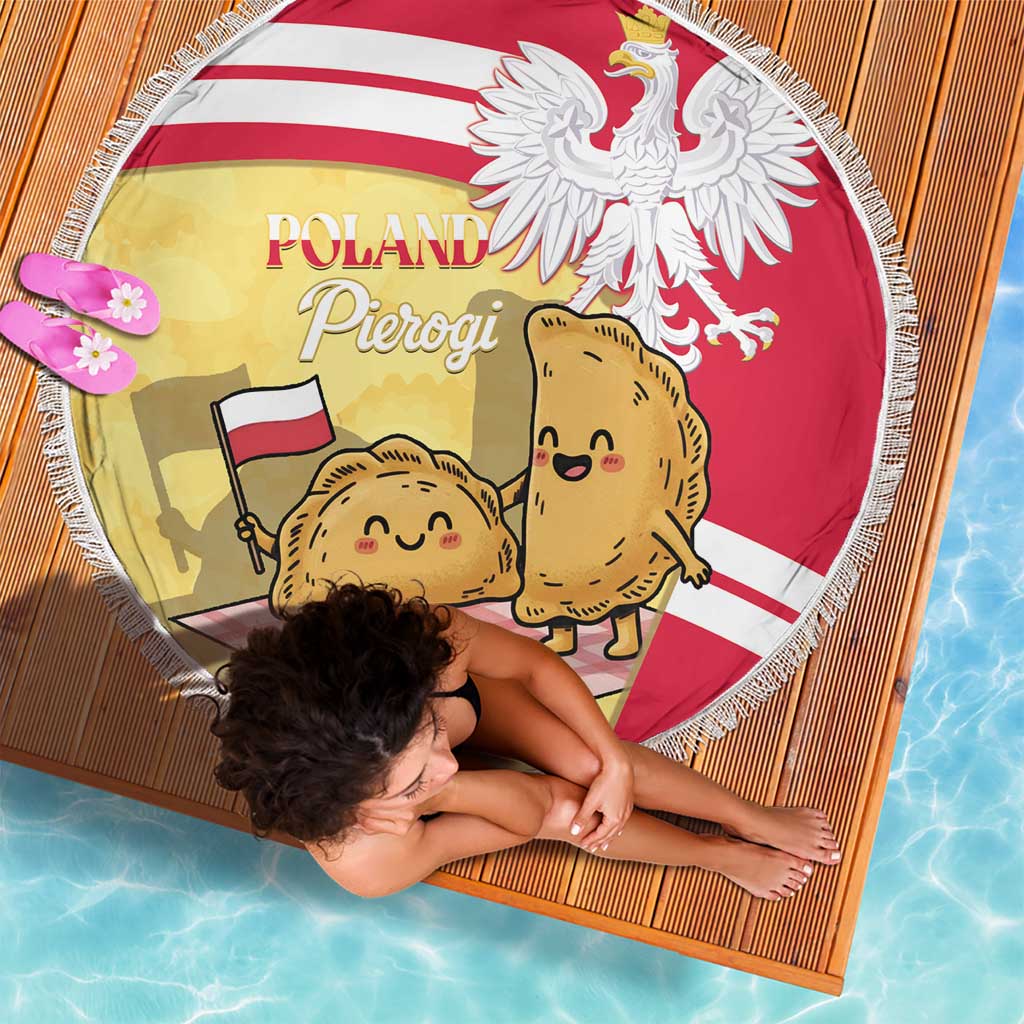 Poland Pierogi Beach Blanket Polish Dumplings With Coat Of Arms
