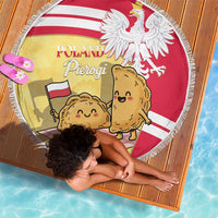 Poland Pierogi Beach Blanket Polish Dumplings With Coat Of Arms