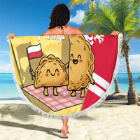 Poland Pierogi Beach Blanket Polish Dumplings With Coat Of Arms