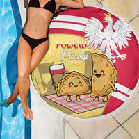 Poland Pierogi Beach Blanket Polish Dumplings With Coat Of Arms