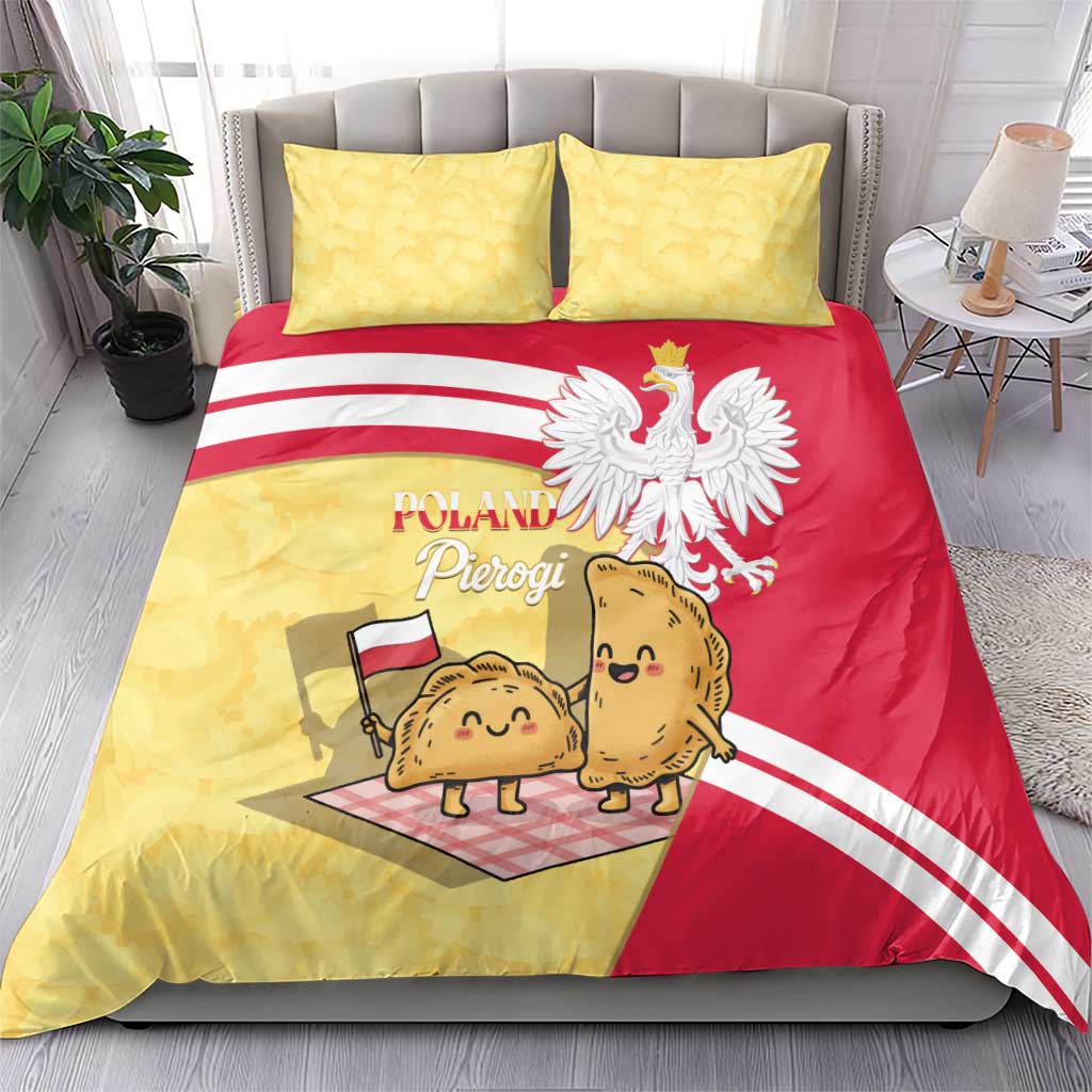Poland Pierogi Bedding Set Polish Dumplings With Coat Of Arms