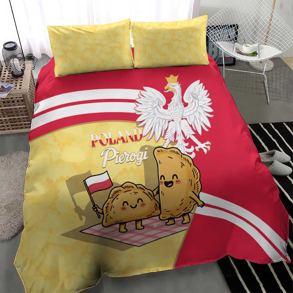 Poland Pierogi Bedding Set Polish Dumplings With Coat Of Arms