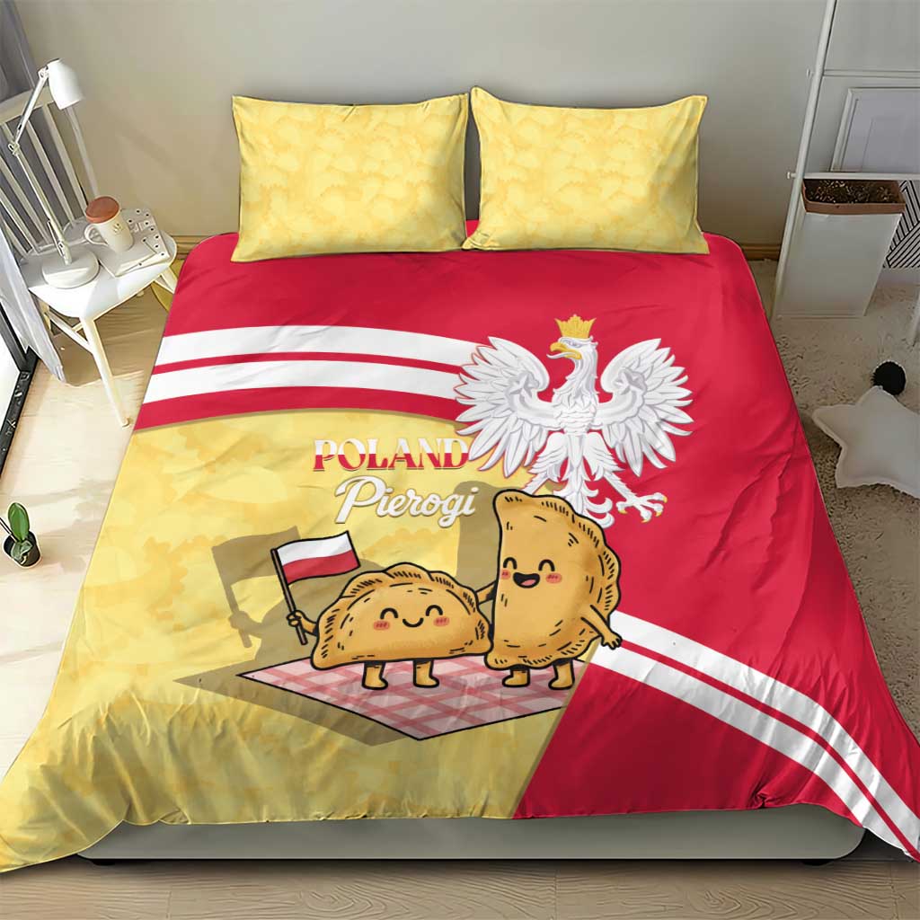 Poland Pierogi Bedding Set Polish Dumplings With Coat Of Arms