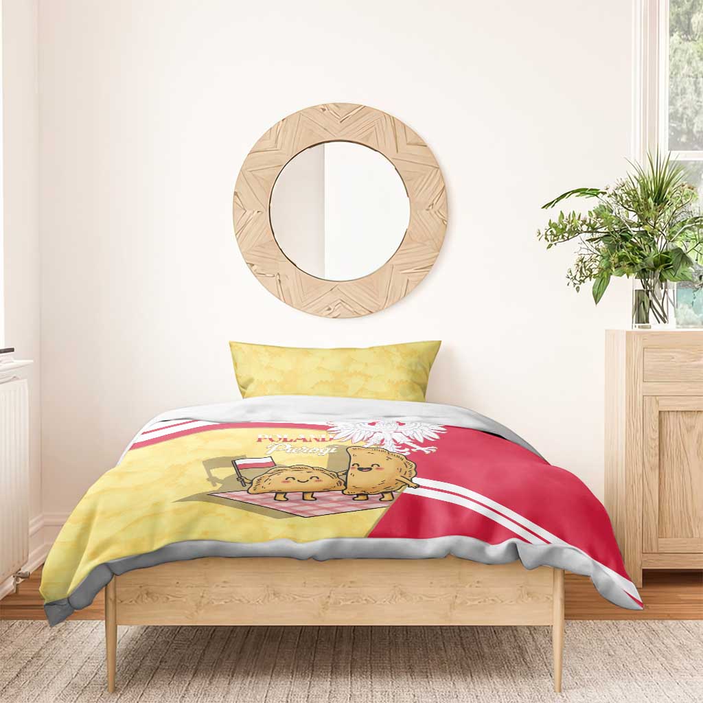 Poland Pierogi Bedding Set Polish Dumplings With Coat Of Arms