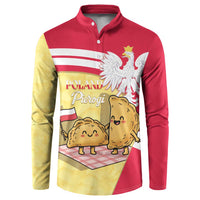 Personalised Poland Pierogi Button Sweatshirt Polish Dumplings With Coat Of Arms