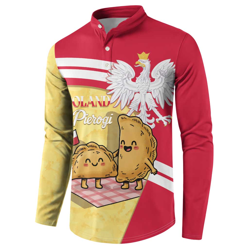 Personalised Poland Pierogi Button Sweatshirt Polish Dumplings With Coat Of Arms