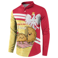 Personalised Poland Pierogi Button Sweatshirt Polish Dumplings With Coat Of Arms