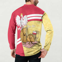 Personalised Poland Pierogi Button Sweatshirt Polish Dumplings With Coat Of Arms