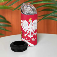 Personalised Poland Pierogi 4 in 1 Can Cooler Tumbler Polish Dumplings With Coat Of Arms
