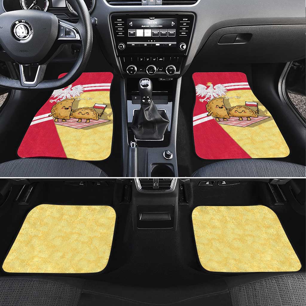 Personalised Poland Pierogi Car Mats Polish Dumplings With Coat Of Arms