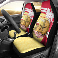Poland Pierogi Car Seat Cover Polish Dumplings With Coat Of Arms
