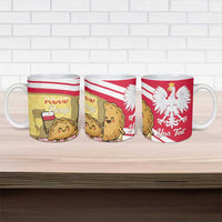 Personalised Poland Pierogi Ceramic Mug Polish Dumplings With Coat Of Arms