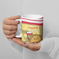 Personalised Poland Pierogi Ceramic Mug Polish Dumplings With Coat Of Arms