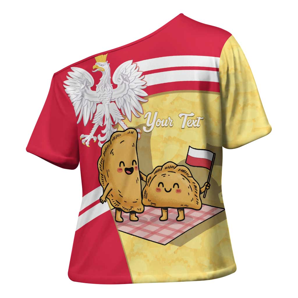 Personalised Poland Pierogi Cross Shoulder Shirt Polish Dumplings With Coat Of Arms