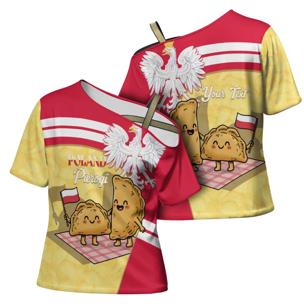 Personalised Poland Pierogi Cross Shoulder Shirt Polish Dumplings With Coat Of Arms