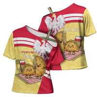 Personalised Poland Pierogi Cross Shoulder Shirt Polish Dumplings With Coat Of Arms