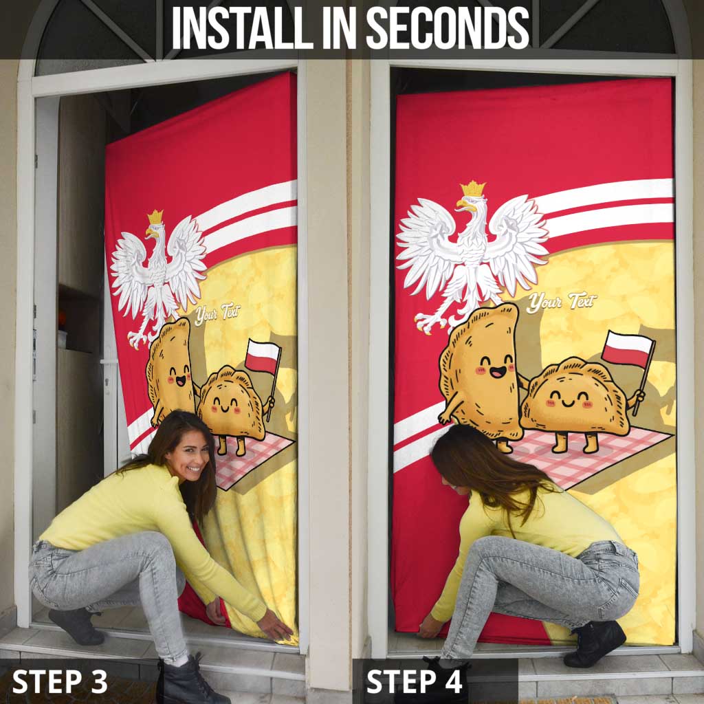 Personalised Poland Pierogi Door Cover Polish Dumplings With Coat Of Arms