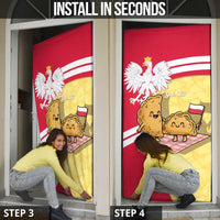 Personalised Poland Pierogi Door Cover Polish Dumplings With Coat Of Arms