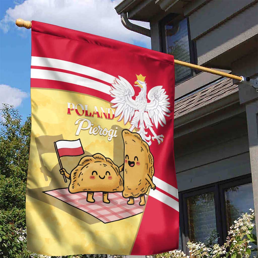 Poland Pierogi Garden Flag Polish Dumplings With Coat Of Arms